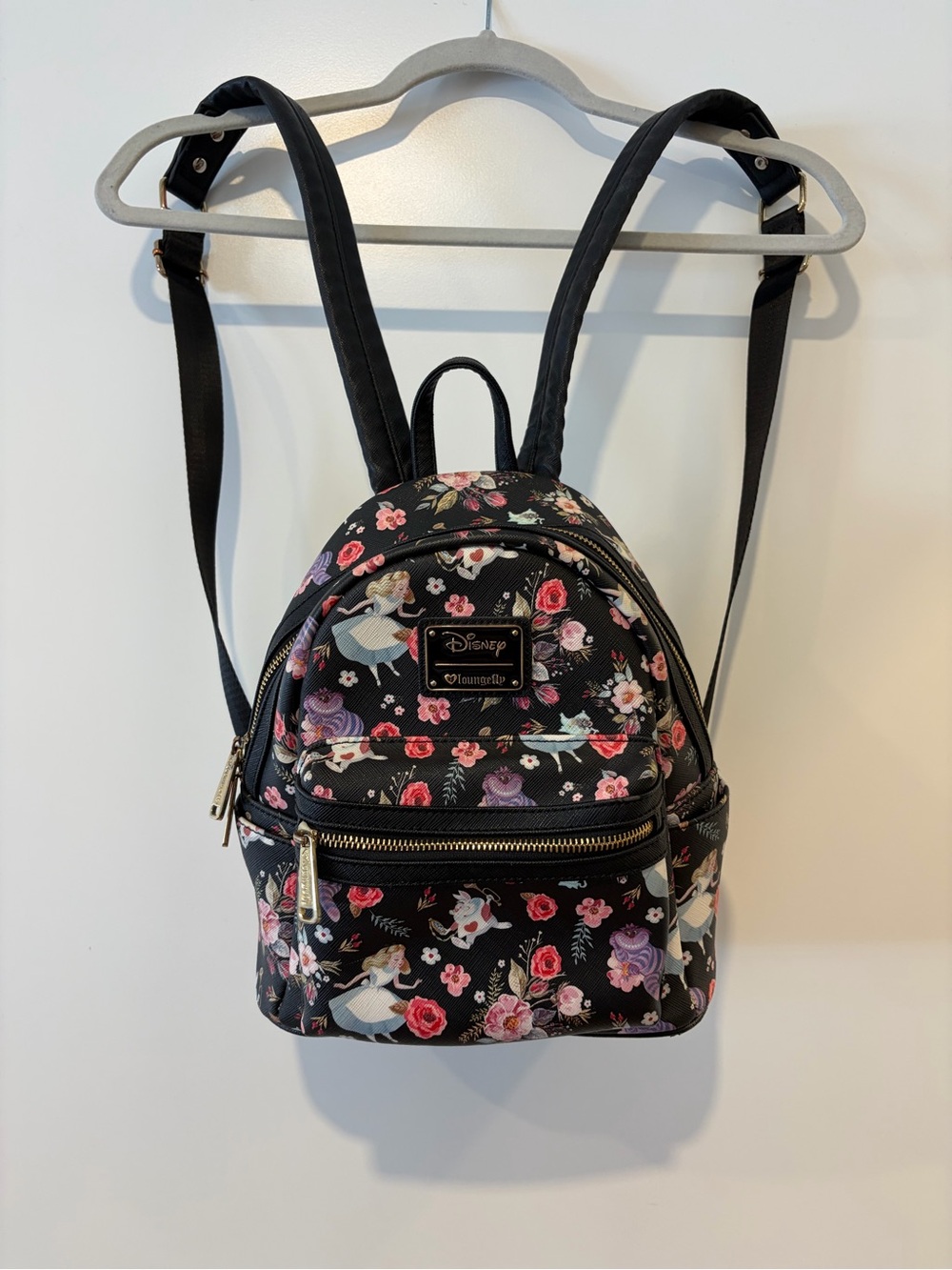 Disney x Loungefly Alice Floral Mini Backpack - Black